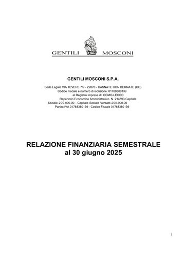 Thumbnail Gentili Mosconi Half-year Report 2025-h1