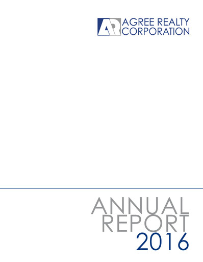 Thumbnail Agree Realty
 Annual Report 2016