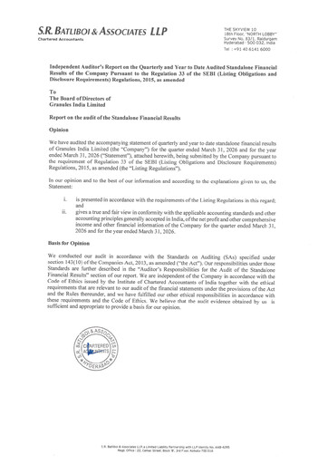 Thumbnail Granules India Quarterly Report 2026-q4