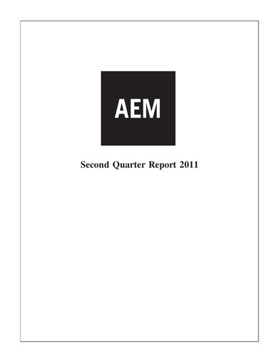 Thumbnail Agnico Eagle Mines Quarterly Report 2011-q2