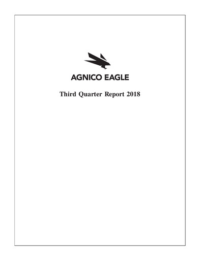 Thumbnail Agnico Eagle Mines Quarterly Report 2018-q3