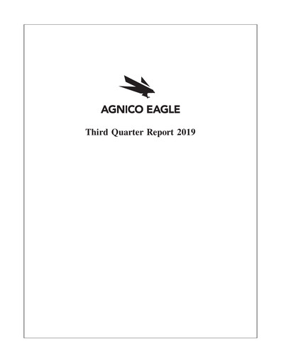 Thumbnail Agnico Eagle Mines Quarterly Report 2019-q3
