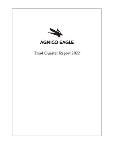 Thumbnail Agnico Eagle Mines Quarterly Report 2022-q3