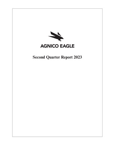 Thumbnail Agnico Eagle Mines Quarterly Report 2023-q2
