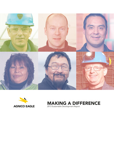 Thumbnail Agnico Eagle Mines Sustainability Report 2013