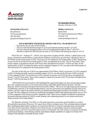Thumbnail AGCO Quarterly Report 2023-q4
