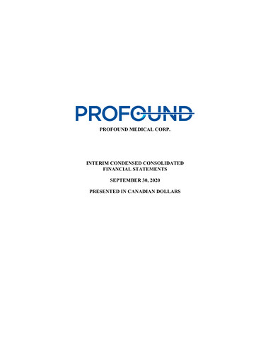 Thumbnail Profound Medical Quarterly Report 2020-q3