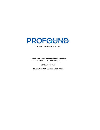Thumbnail Profound Medical Quarterly Report 2021-q1