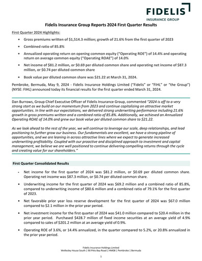 Thumbnail Fidelis Insurance Quarterly Report 2024-q1