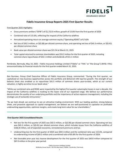 Thumbnail Fidelis Insurance Quarterly Report 2025-q1