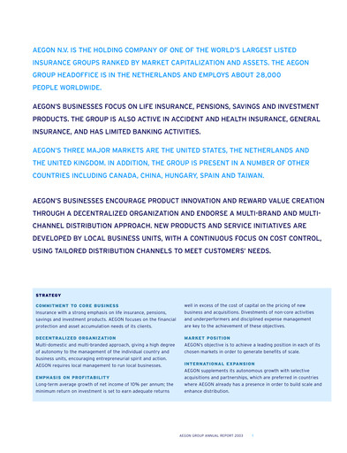 Thumbnail AEGON
 Annual Report 2003