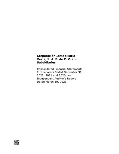 Thumbnail Vesta Real Estate Financial Statement 2022