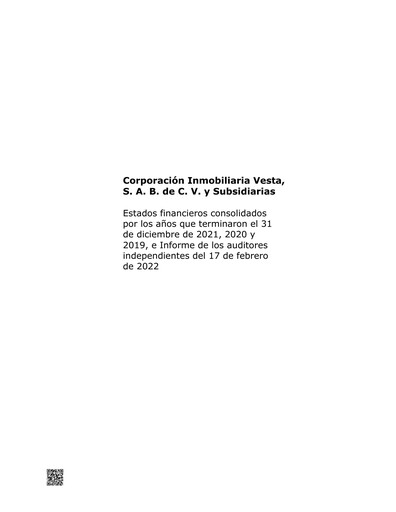 Thumbnail Vesta Real Estate Financial Statement 2021