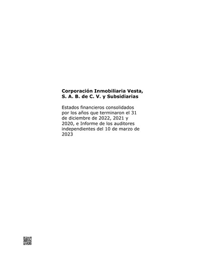 Thumbnail Vesta Real Estate Financial Statement 2022