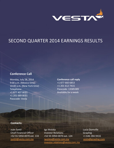 Thumbnail Vesta Real Estate Quarterly Report 2014-q2