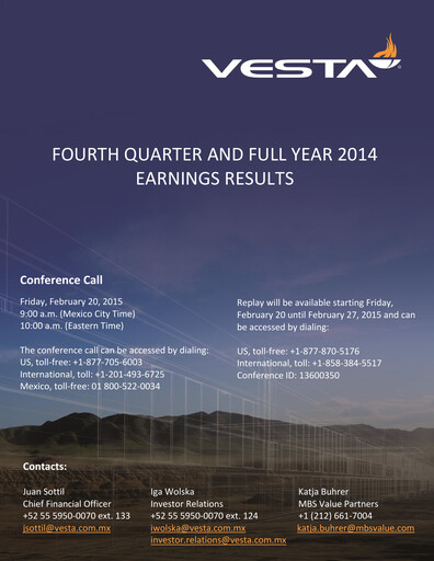 Thumbnail Vesta Real Estate Quarterly Report 2014-q4
