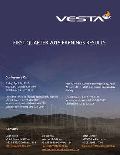 Thumbnail Vesta Real Estate Quarterly Report 2015-q1