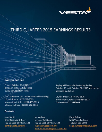 Thumbnail Vesta Real Estate Quarterly Report 2015-q3