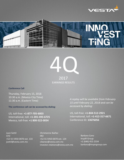 Thumbnail Vesta Real Estate Quarterly Report 2017-q4