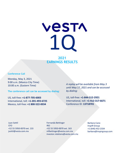 Thumbnail Vesta Real Estate Quarterly Report 2021-q1