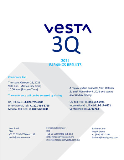 Thumbnail Vesta Real Estate Quarterly Report 2021-q3
