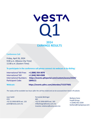 Thumbnail Vesta Real Estate Quarterly Report 2024-q1