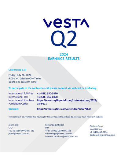 Thumbnail Vesta Real Estate Quarterly Report 2024-q2