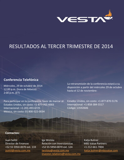 Thumbnail Vesta Real Estate Quarterly Report 2014-q3
