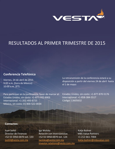 Thumbnail Vesta Real Estate Quarterly Report 2015-q1