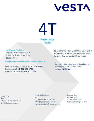 Thumbnail Vesta Real Estate Quarterly Report 2019-q4