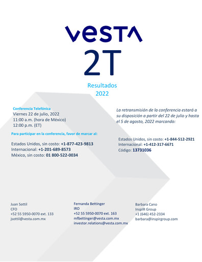 Thumbnail Vesta Real Estate Quarterly Report 2022-q2