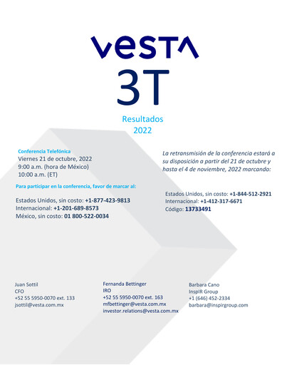 Thumbnail Vesta Real Estate Quarterly Report 2022-q3
