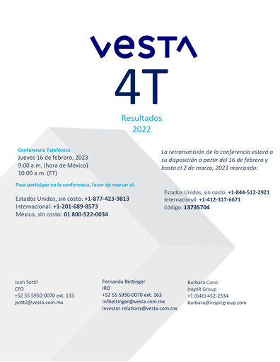 Thumbnail Vesta Real Estate Quarterly Report 2022-q4