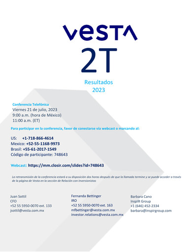 Thumbnail Vesta Real Estate Quarterly Report 2023-q2