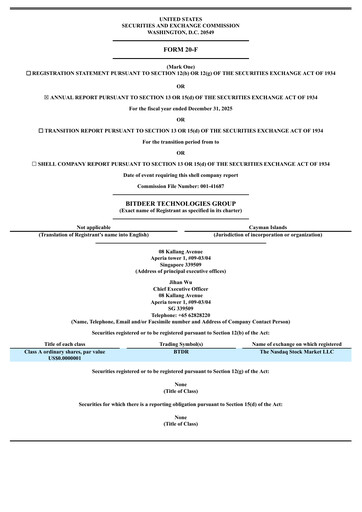 Thumbnail Bitdeer Technologies Group Annual Report 2025
