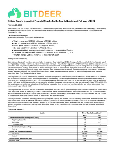 Thumbnail Bitdeer Technologies Group Financial Statement 2024