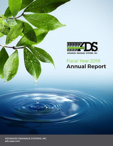 Thumbnail Advanced Drainage Systems
 Annual Report 2019