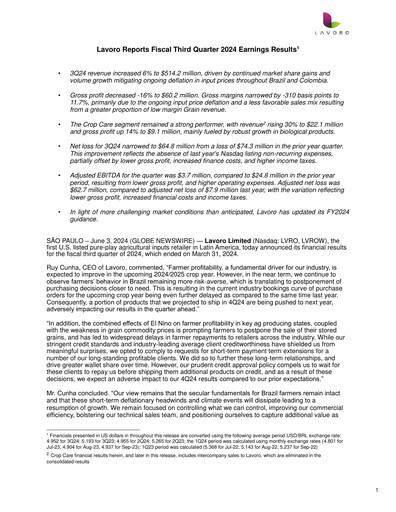 Thumbnail Lavoro Quarterly Report 2024-q3