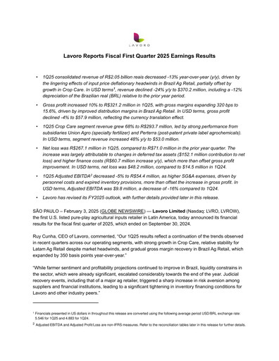 Thumbnail Lavoro Quarterly Report 2025-q1