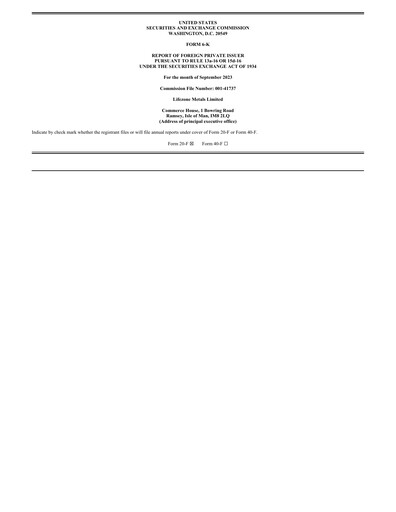 Thumbnail Lifezone Metals Half-year Report 2023-h1