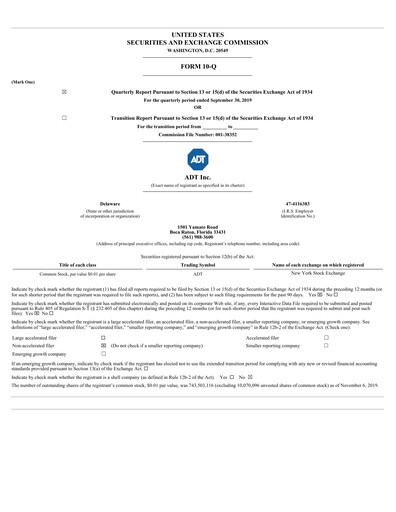Thumbnail ADT Quarterly Report 2019-q3