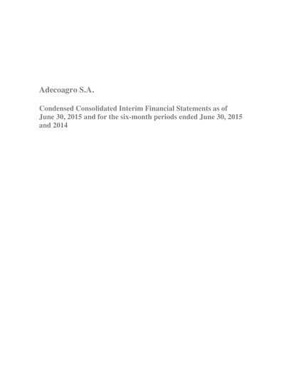 Miniature Adecoagro Bilan financier 2015-h1