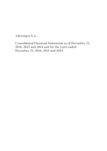 Thumbnail Adecoagro Financial Statement 2016