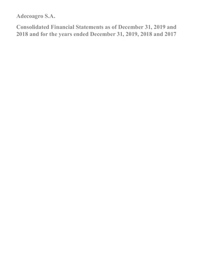 Thumbnail Adecoagro Financial Statement 2019