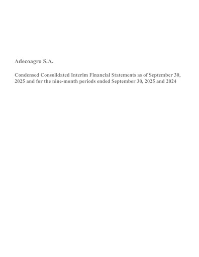 Miniature Adecoagro Bilan financier 2025-9m