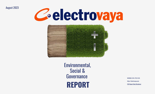 Thumbnail Electrovaya ESG Report fy2023