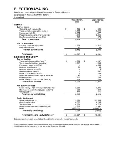 Thumbnail Electrovaya Quarterly Report fy2023-q1