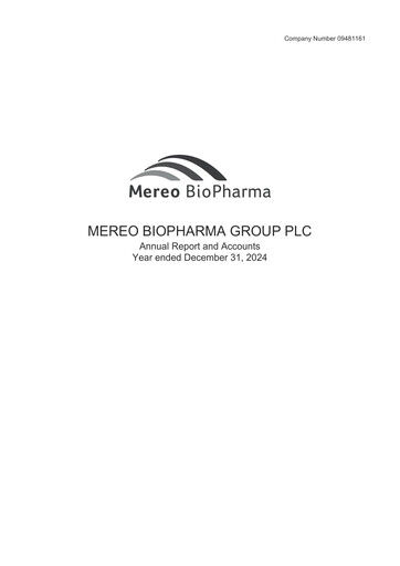 Thumbnail Mereo BioPharma Group Annual Report 2024