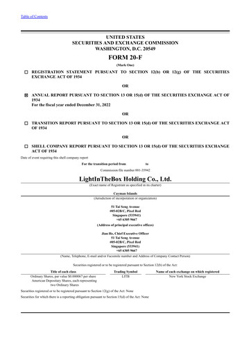 Thumbnail LightInTheBox Holding Annual Report 2022