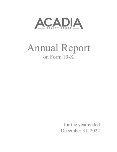 Thumbnail Acadia Realty Trust
 Annual Report 2022